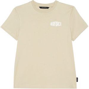 Airforce T-shirt beige (Maat: 164) - Effen - Halslijn: Ronde hals,