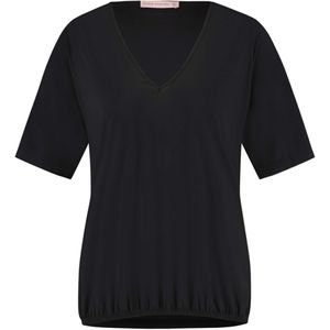 Studio Anneloes T-shirt zwart (Maat: M) - Effen - Halslijn: V-hals,