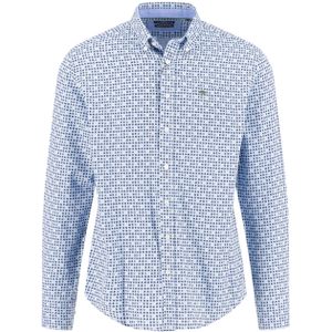 Fynch-Hatton - Overhemd - Blauw - Geblokt - Regular Fit