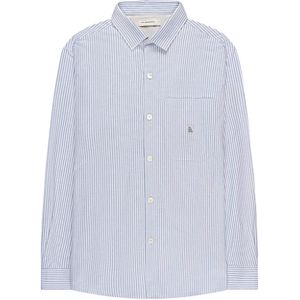 The GoodPeople Heren overhemd lange mouw blauw (Maat: S) - Streep
