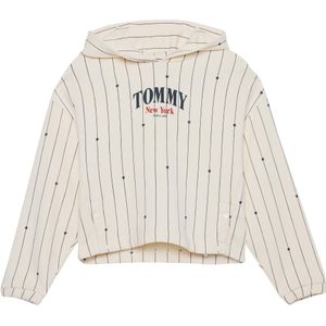 Tommy Hilfiger Sweater wit (Maat: 152) - Streep - Halslijn: Capuchon,