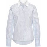 HV Society - StreepGlitter - Blouse - Blauw - Polokraag