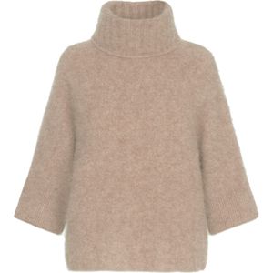 No man's land Coltrui beige (Maat: XS-S) - Effen - Halslijn: Col,