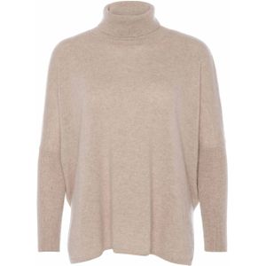 Absolut Cashmere Coltrui beige (Maat: M) - Effen - Halslijn: Col,