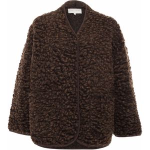 Club L'Avenir Dames vest bruin (Maat: S) - Effen - Halslijn: V-hals,