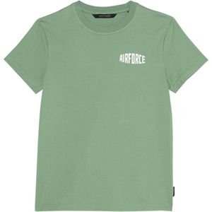 Airforce T-shirt groen (Maat: 164) - Effen - Halslijn: Ronde hals,