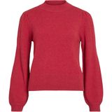 Vila - Trui Viril Turtle-nk Balloon Top - Jester Red - Dames