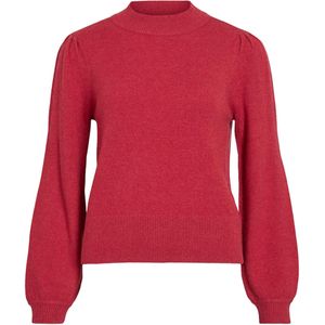 Vila - Trui Viril Turtle-nk Balloon Top - Jester Red - Dames