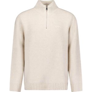 Airforce Trui beige (Maat: M) - Halslijn: Opstaande kraag met rits,
