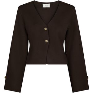 Neo Noir Dames vest bruin (Maat: 36) - Effen - Halslijn: V-hals,