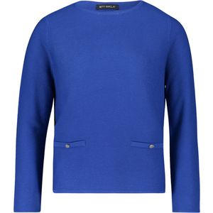 Betty Barclay - Gebreide Trui - Blauw - Boxy Pasvorm - Knoopsluiting