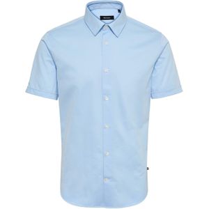 Matinique Overhemd korte mouw blauw (Maat: M) - Effen