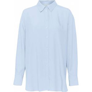 My Essential Wardrobe Blouse blauw (Maat: 40) - Effen - Halslijn: Kraag,