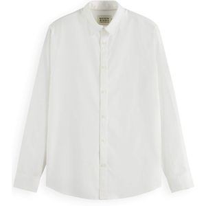 Scotch & Soda Overhemd lange mouw wit (Maat: M) - Effen