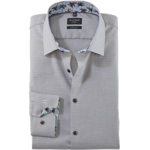 Olymp no6 Overhemd lange mouw grijs (Maat: 42) - Effen