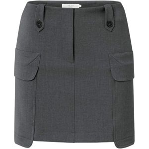 YAYA - Rok 01-401079-509 - Midden Grijs - Mini Cargo Skirt