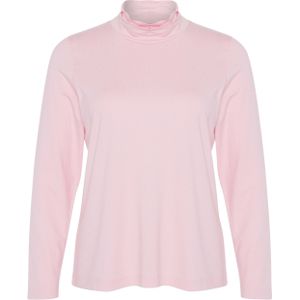 Sommermann Dames longsleeve roze (Maat: 40) - Effen - Halslijn: Opstaande kraag,