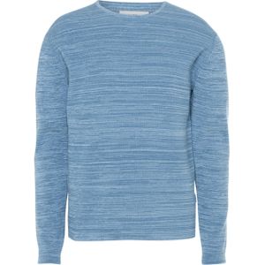 Gabba Overhemd lange mouw blauw (Maat: XL) - StreepMélange - Halslijn: Ronde hals,