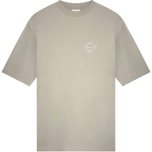Ampère Heren t-shirt beige (Maat: S) - Effen - Halslijn: Ronde hals,