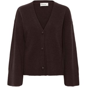 My Essential Wardrobe - Gebreide Cardigan - Bruin - Wol