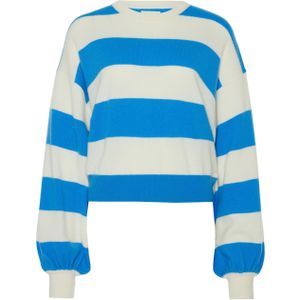 Bellerose Trui blauw (Maat: L-XL) - Streep - Halslijn: Ronde hals,