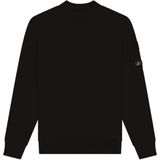 Malelions Heren trui zwart (Maat: XS) - Effen - Halslijn: Opstaande kraag,