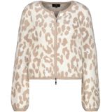 monari - Gebreid Vest - Beige - Dierenprint