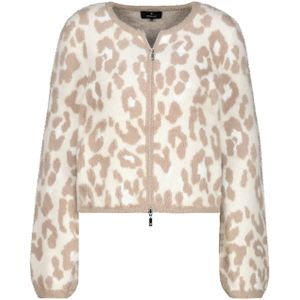 monari - Gebreid Vest - Beige - Dierenprint