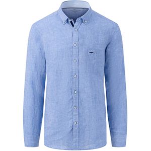 Fynch-Hatton Overhemd lange mouw blauw (Maat: L) - Effen
