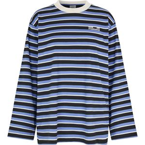 Baum und Pferdgarten Dames longsleeve blauw (Maat: L) - Streep - Halslijn: Ronde hals,
