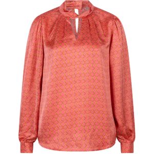 Esqualo Blouse oranje (Maat: 34) - Halslijn: Opstaande kraag,