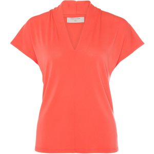 Freequent T-shirt oranje (Maat: M) - Effen - Halslijn: V-hals,