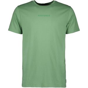 Airforce T-shirt groen (Maat: L) - Tekst - Halslijn: Ronde hals,