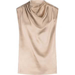 Izaac Top - Blousetop - Zwart - Satijnachtige Stof