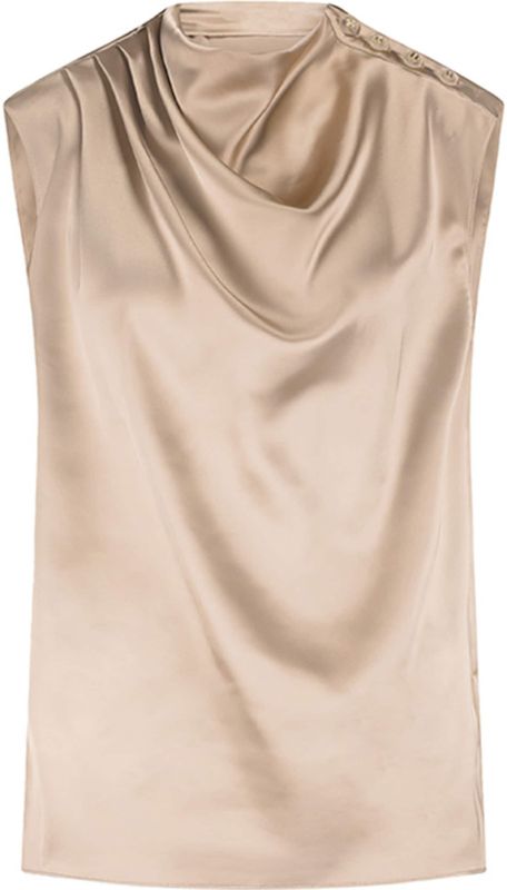 Izaac Top - Blousetop - Zwart - Satijnachtige Stof