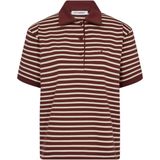 co'couture - Shirt - Wijnrood/Wit - Hayes - Polokraag - Gestreept
