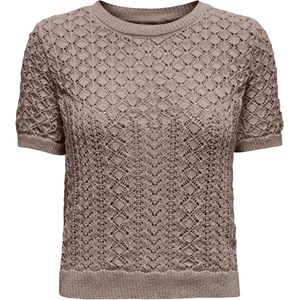 Only Trui beige (Maat: S) - Effen - Halslijn: Ronde hals,