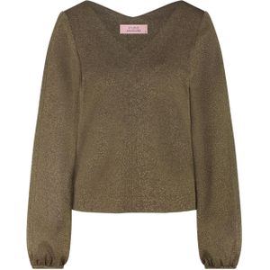 Studio Anneloes Dames blouse goud (Maat: XS) - Halslijn: V-hals,