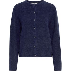 Moss Copenhagen Dames vest blauw (Maat: XS-S) - Effen - Halslijn: Ronde hals,