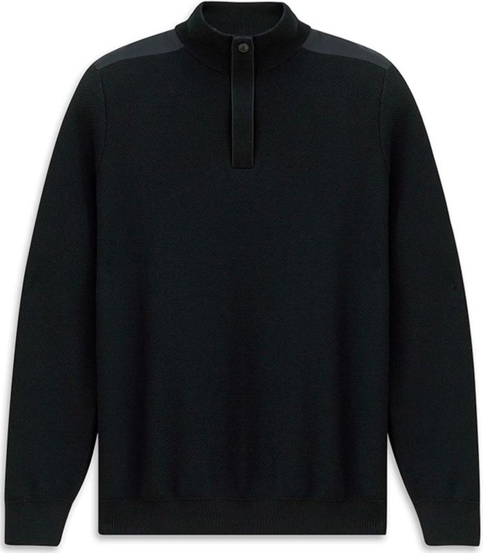 bugatti - Trui - Marine - Effen - Lange Mouw - Halve Rits