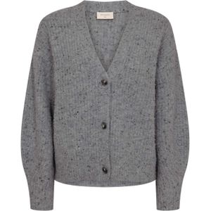 Freequent Dames vest grijs (Maat: L) - Mélange - Halslijn: V-hals,