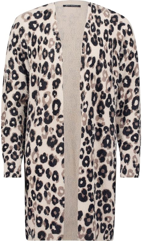 Betty Barclay - Cardigan - Bruin - Dierenprint - Lange Pasvorm