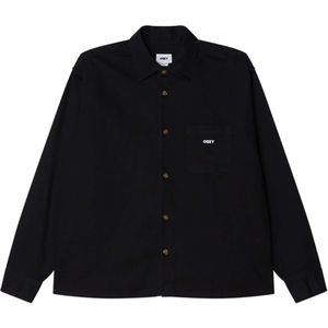 Obey Overshirt lange mouw zwart (Maat: S) - Effen