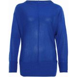 Frank Walder - WX53Strick - Dames Trui - Blauw - Effen - Ronde Halslijn