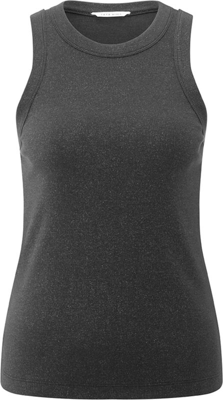 YAYA - 01-729044-508 - Top zonder Mouw - Zwart - Rib Singlet