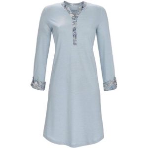 Ringella - Nachthemd - Blauw - Paisley - Lange Mouwen - Splithals met Knoopsluiting