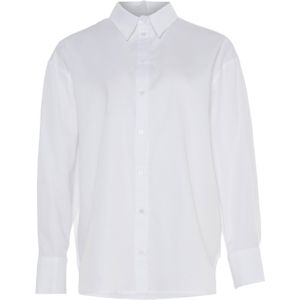 Est'Seven Dames blouse wit (Maat: XL) - Effen - Halslijn: Polokraag,