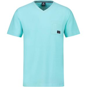 Lerros T-shirt blauw (Maat: L) - Effen - Halslijn: V-hals,