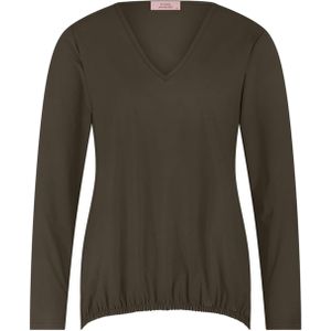 Studio Anneloes Dames blouse groen (Maat: XXS) - Effen - Halslijn: V-hals,