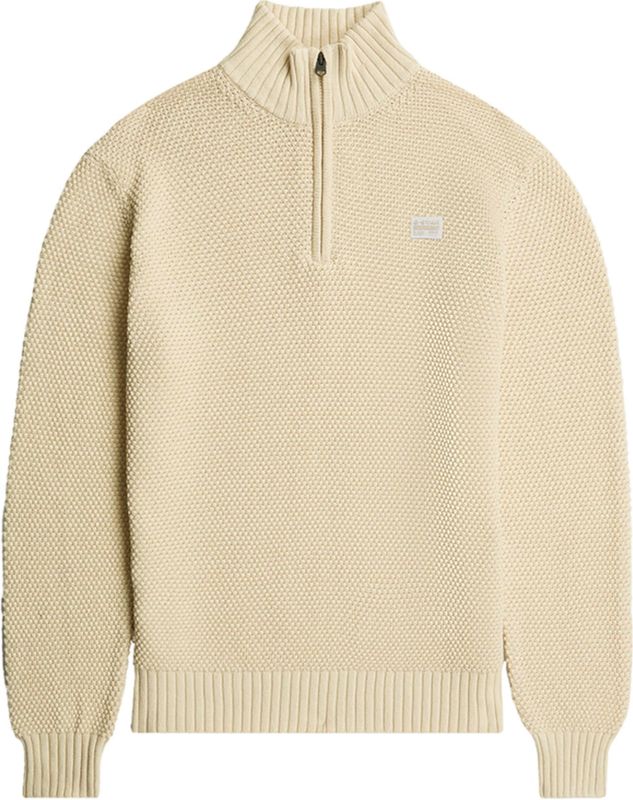 Honey Comb Structure Skipper Knit - Wit - Heren